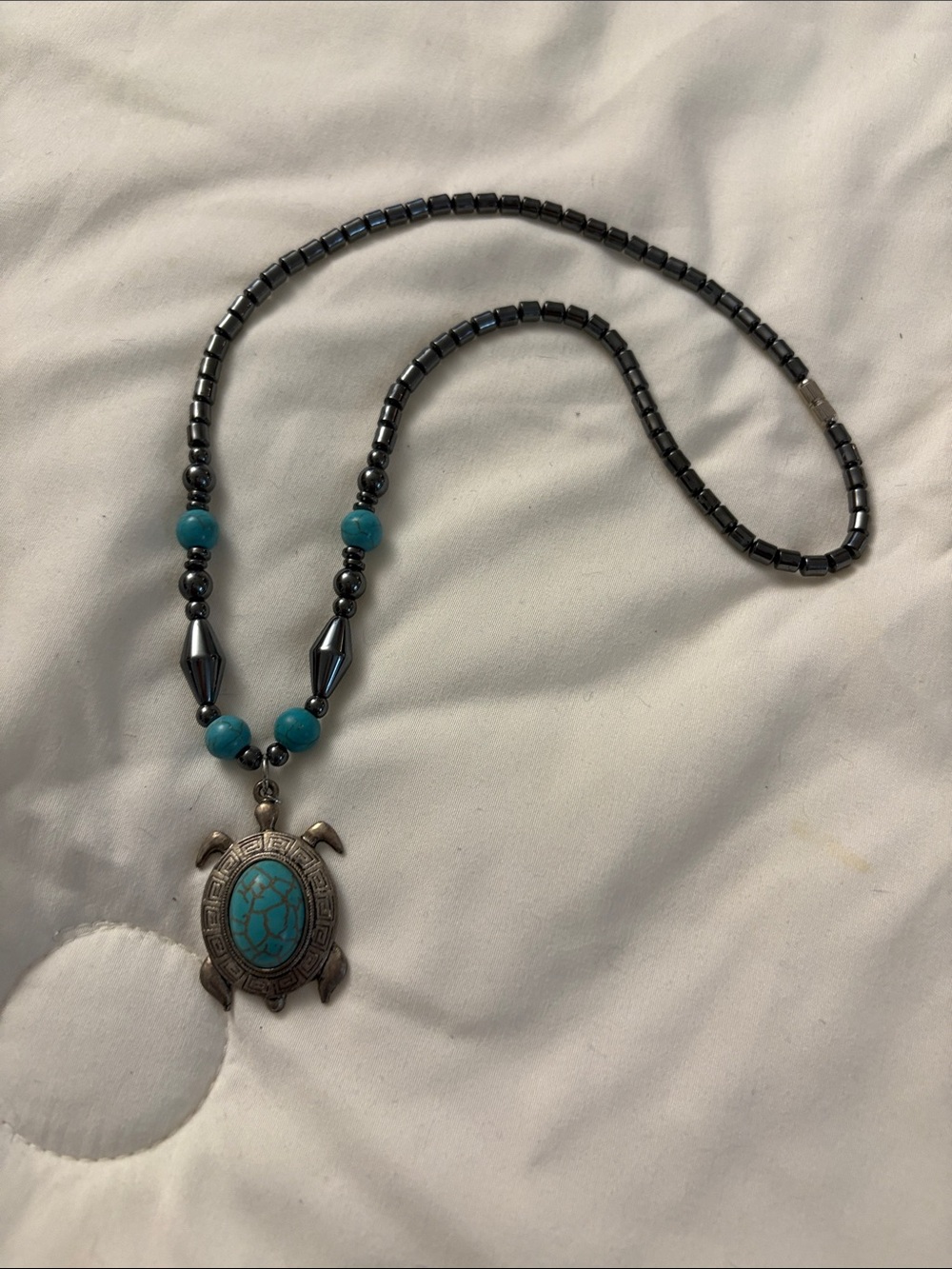 Turquoise Turtle Pendant Beaded Necklace - Women Jewelry